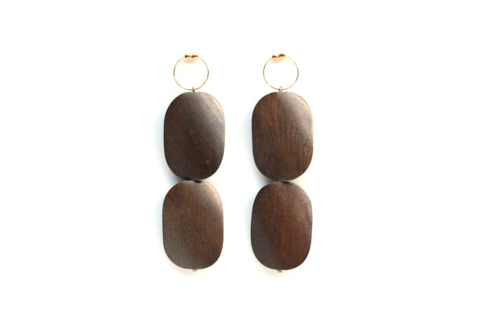 Kinetic Wood Clip Earrings