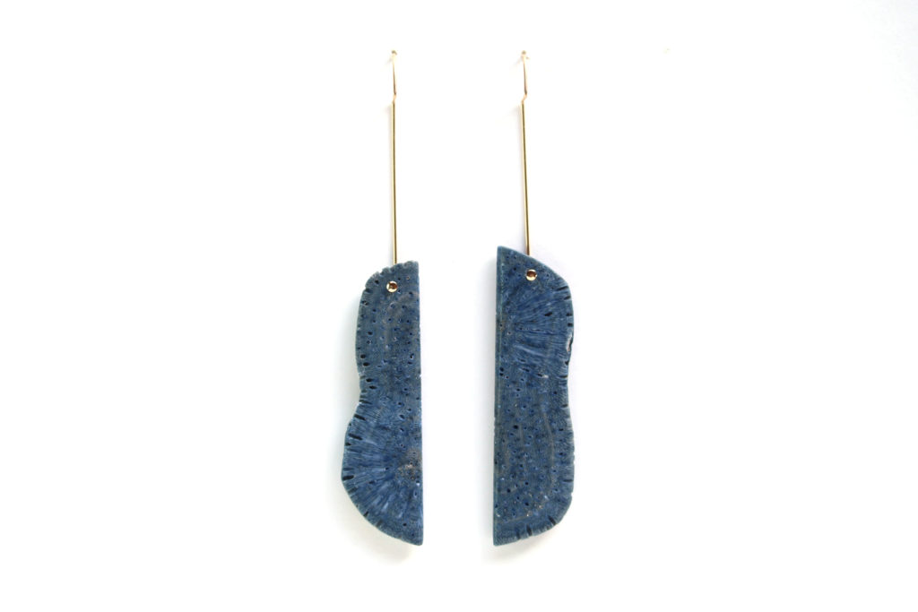Blue Sponge Coral Earrings : archive
