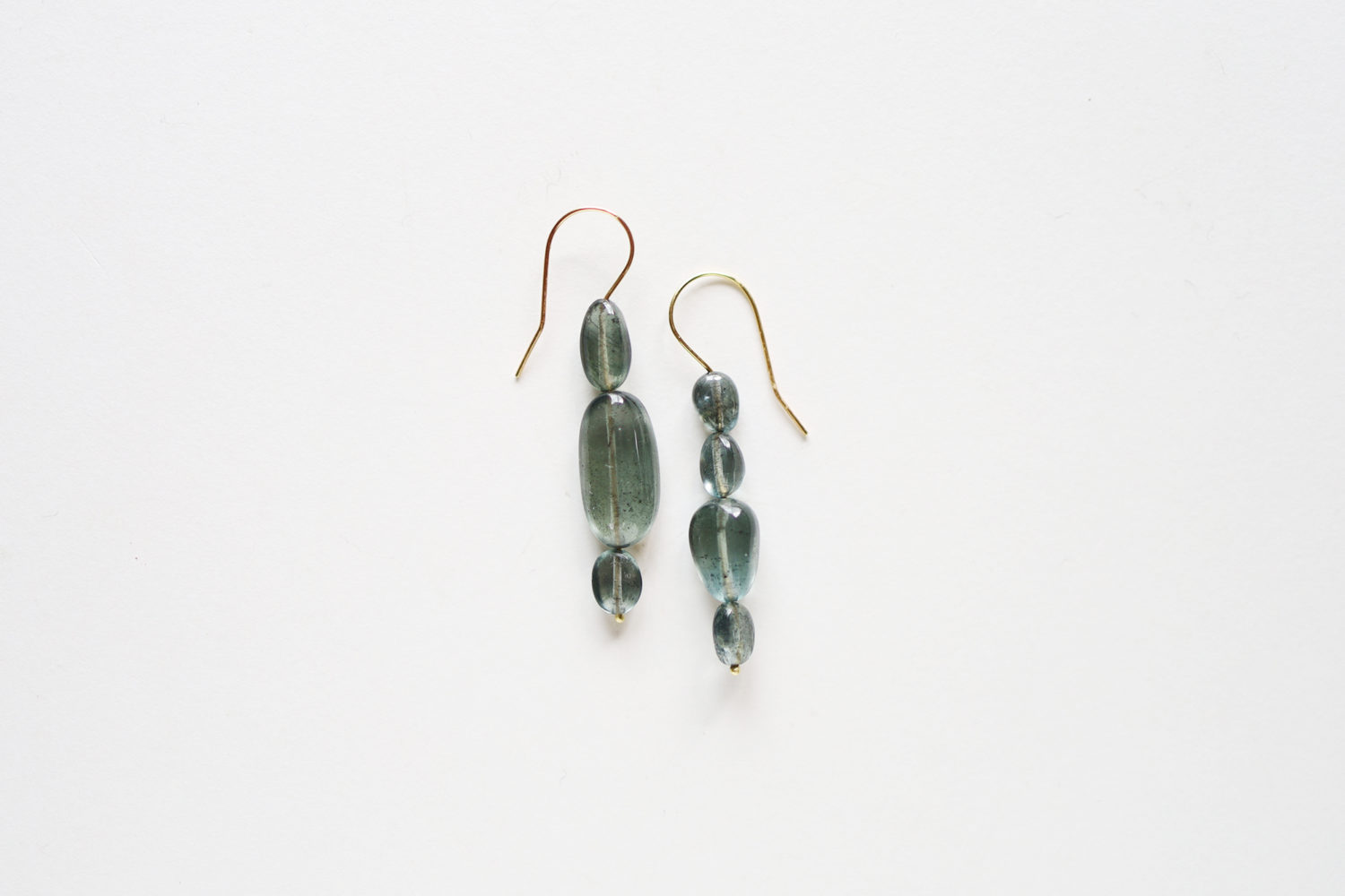 Moss Aquamarine Pebble Earrings