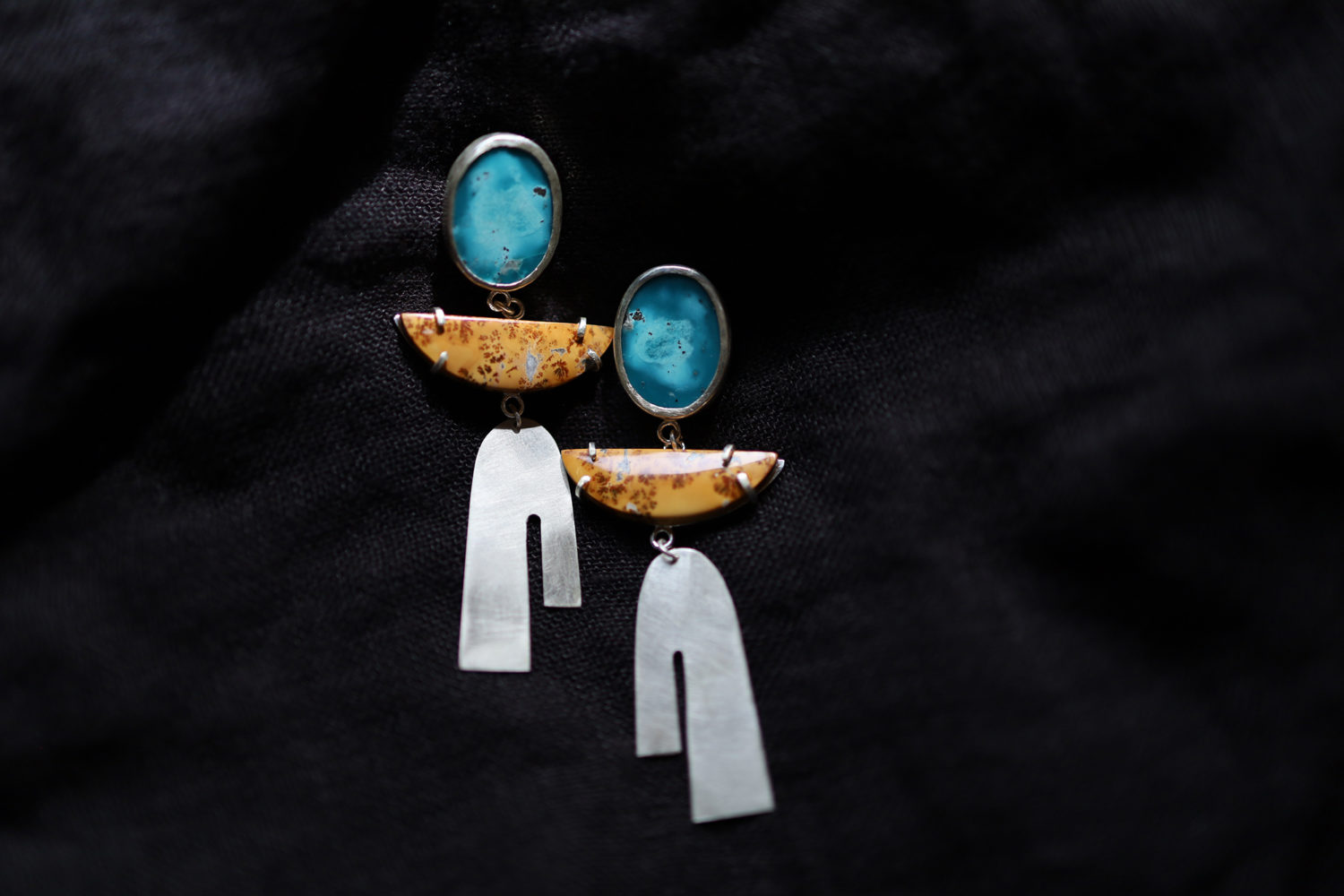 Turquoise & Maligano Jasper Earrings