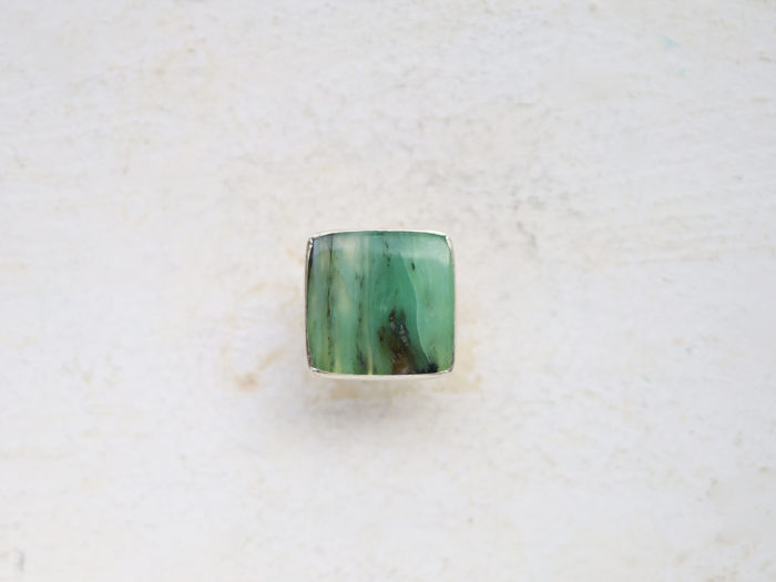 Square Peruvian Opal Ring | Size 6