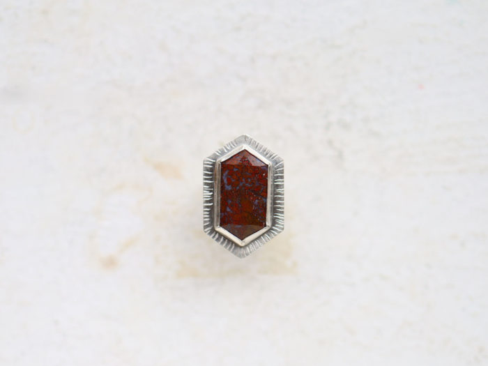 Red Moss Agate Ring | Size 7